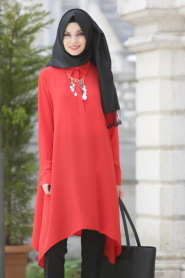 Tunic - Coral Color Hijab Tunic 5046MR - Thumbnail