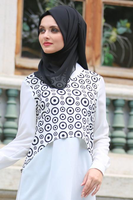 Tunic - Ecru Hijab Tunic 6142E - 2