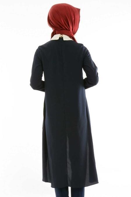 Tunic - Navy Blue Hijab Tunic 6094L - 3