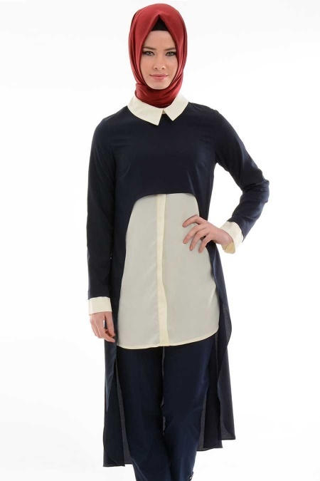 Tunic - Navy Blue Hijab Tunic 6094L