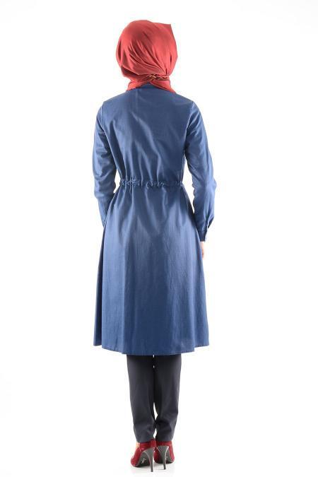 Tunic - Navy Blue Hijab Tunic 6150L - 3