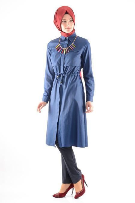 Tunic - Navy Blue Hijab Tunic 6150L - 2