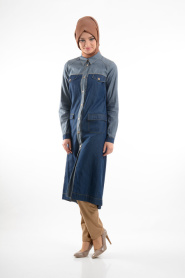 Tunic - Navy Blue Hijab Tunic 6171L - Thumbnail