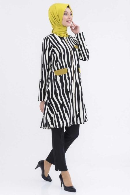 Tunic - Oil Green Hijab Tunic 6137YY - 2