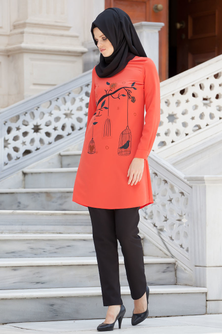 Tunic - Orange Hijab Tunic 3028T
