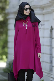 Tunic - Plum Color Hijab Tunic 5046MU - Thumbnail