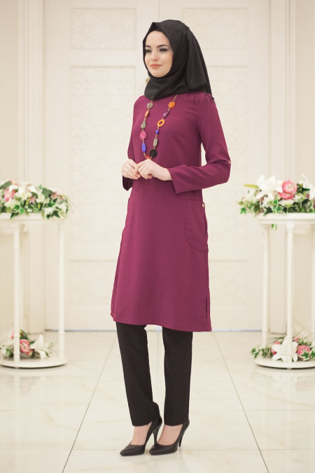 Tunic - Plum Color Hijab Tunic 5081MU
