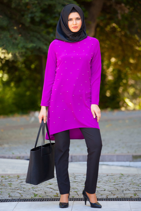 Tunic - Plum Color Hijab Tunic 5084MU