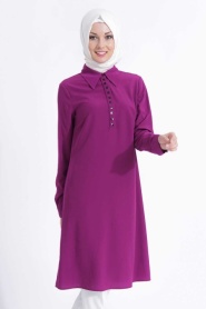 Tunic - Plum Color Hijab Tunic 6079MU - Thumbnail