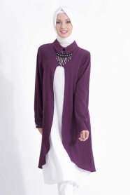 Tunic - Plum Color Hijab Tunic 6122MU - Thumbnail