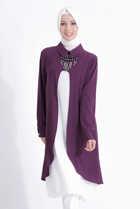 Tunic - Plum Color Hijab Tunic 6122MU