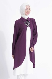 Tunic - Plum Color Hijab Tunic 6122MU - Thumbnail
