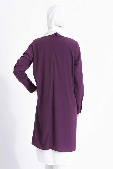 Tunic - Plum Color Hijab Tunic 6122MU - 3