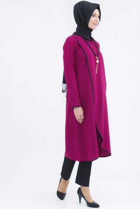 Tunic - Plum Color Hijab Tunic 6140MU - 2