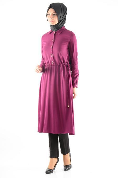 Tunic - Plum Color Hijab Tunic 6183MU - 2