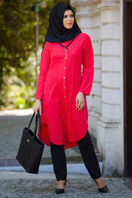 Tunic - Pomegranate Flower Color Hijab Tunic 5080NC