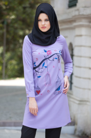 Tunic - Purple Hijab Tunic 3028MOR - Thumbnail