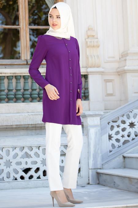 Tunic - Purple Hijab Tunic 5073MOR - 2