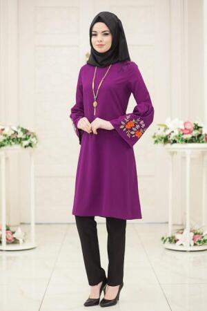 Tunic - Purple Hijab Tunic 52070MOR - 1