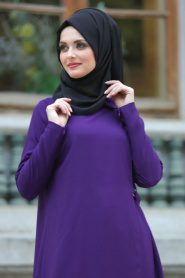 Tunic - Purple Hijab Tunic 52720MOR - Thumbnail