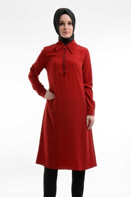 Tunic - Red Hijab Tunic 6079K
