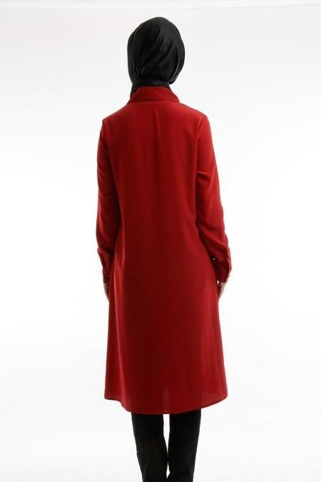 Tunic - Red Hijab Tunic 6079K - 3