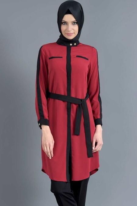 Tunic - Red Hijab Tunic 6114K