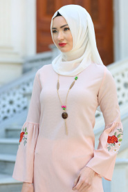 Tunic - Salmon Pink Hijab Tunic 52070SMN - Thumbnail