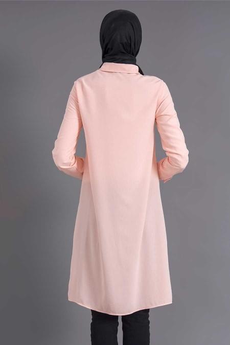 Tunic - Salmon Pink Hijab Tunic 6079SMN - 3