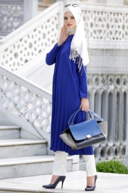 Tunic - Sax Blue Hijab Tunic 5043SX - Thumbnail