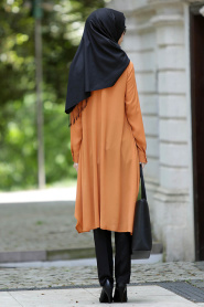 Tunic - Yellowish Brown Hijab Tunic 5052TB - Thumbnail