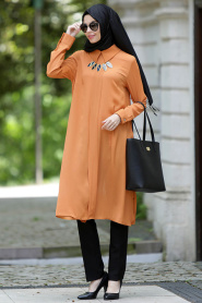 Tunic - Yellowish Brown Hijab Tunic 5052TB - Thumbnail