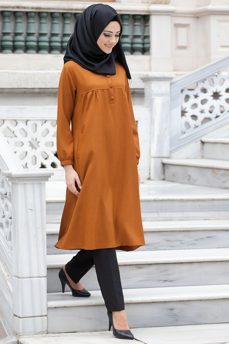 Tunic - Yellowish Brown Hijab Tunic 51370TB
