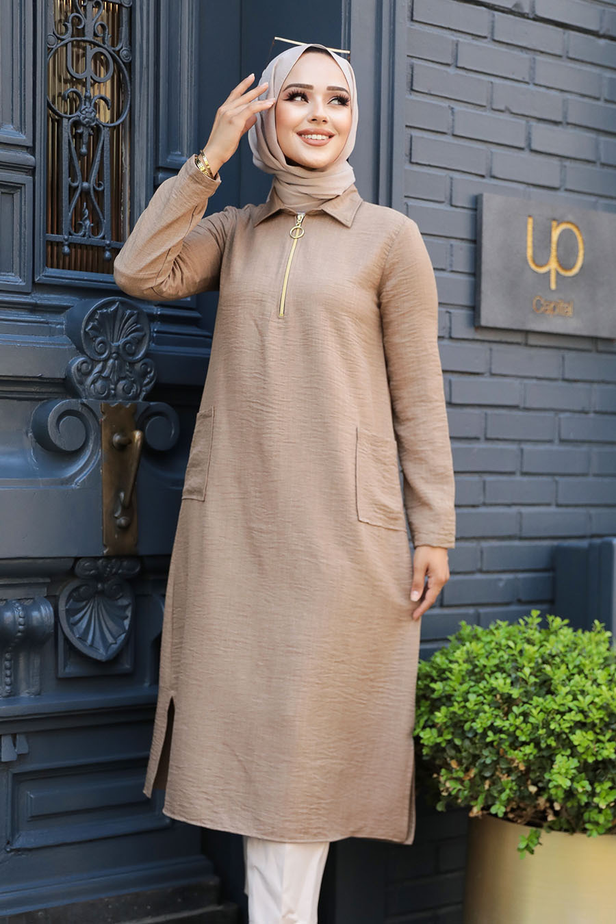 Cepli Camel Tesettür Tunik 4771c