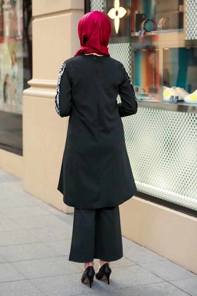 Tunik & Pantolon Siyah Tesettür Takım 22161S - 2