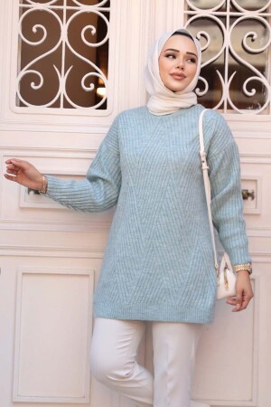 Turkuaz Tesettür Triko Kazak Tunik 7852TR - 2