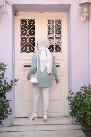 Turkuaz Tesettür Triko Kazak Tunik 7852TR - 4