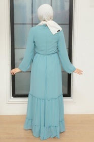 Turqouse Hijab Dress 5726TR - Thumbnail