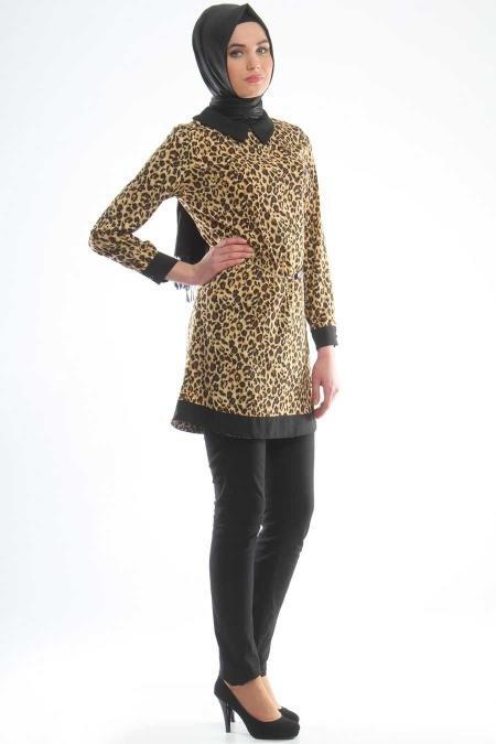 Aybqe - Leoparlı Desenli Tunik 5024KH - 2