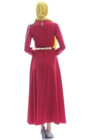 Tuay - Zincir Detaylı Tesettür Elbise 1625BR - Thumbnail