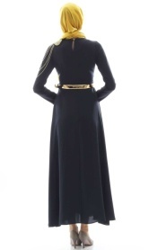 Tuay - Zincir Detaylı Tesettür Elbise 1625L - Thumbnail