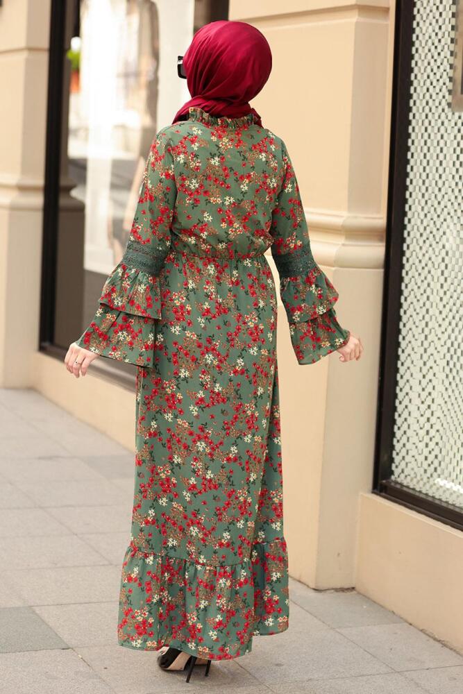 Vert Amande- Nayla Collection - Robe Hijab 1253CY - 2