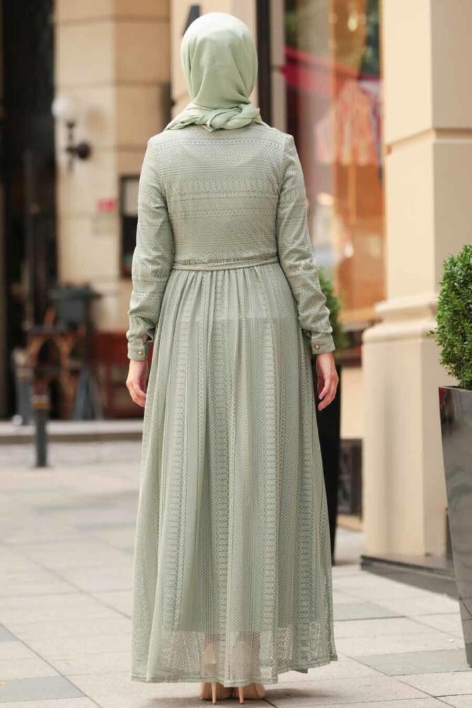 Vert Amande - Nayla Collection - Robe Hijab - 1366CY - 3