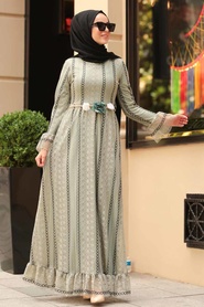 Vert Amande - Nayla Collection - Robe Hijab - 1375CY - Thumbnail
