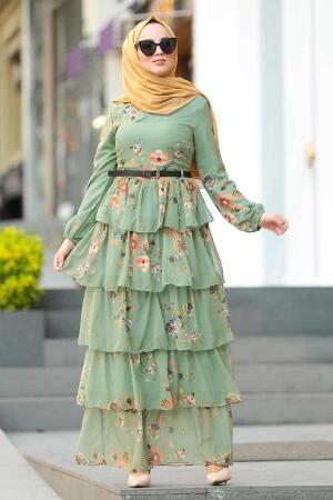 Vert Amande - Nayla Collection - Robe Hijab - 2565CY - 1