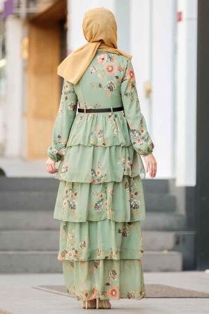 Vert Amande - Nayla Collection - Robe Hijab - 2565CY - Thumbnail