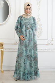 Vert Amande - Nayla Collection - Robe Hijab 8262CY - Thumbnail