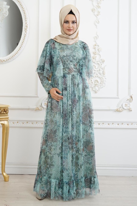 Vert Amande - Nayla Collection - Robe Hijab 8262CY