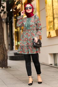 Vert Amande - Nayla Collection - Tunique Hijab 3451CY - Thumbnail