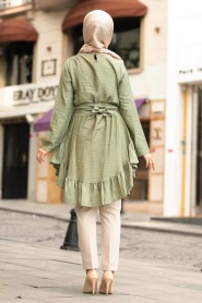 Vert Amande - Nayla Collection - Tunique Hijab - 3596CY - Thumbnail